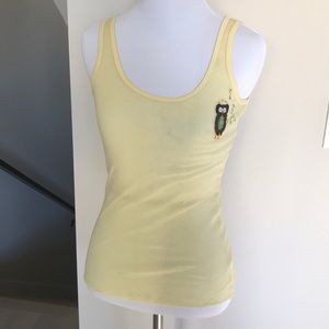 Yellow owl tank top